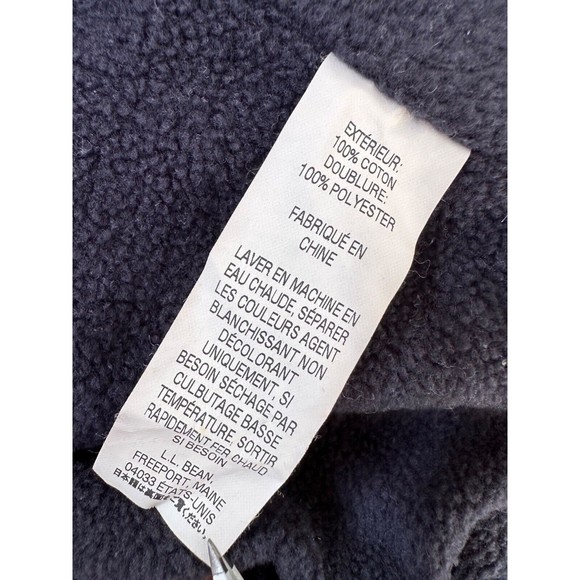 LL Bean Fleece Lined Flannel Shirt Jacket Men's Medium Shacket Navy Plaid - Picture 9 of 13